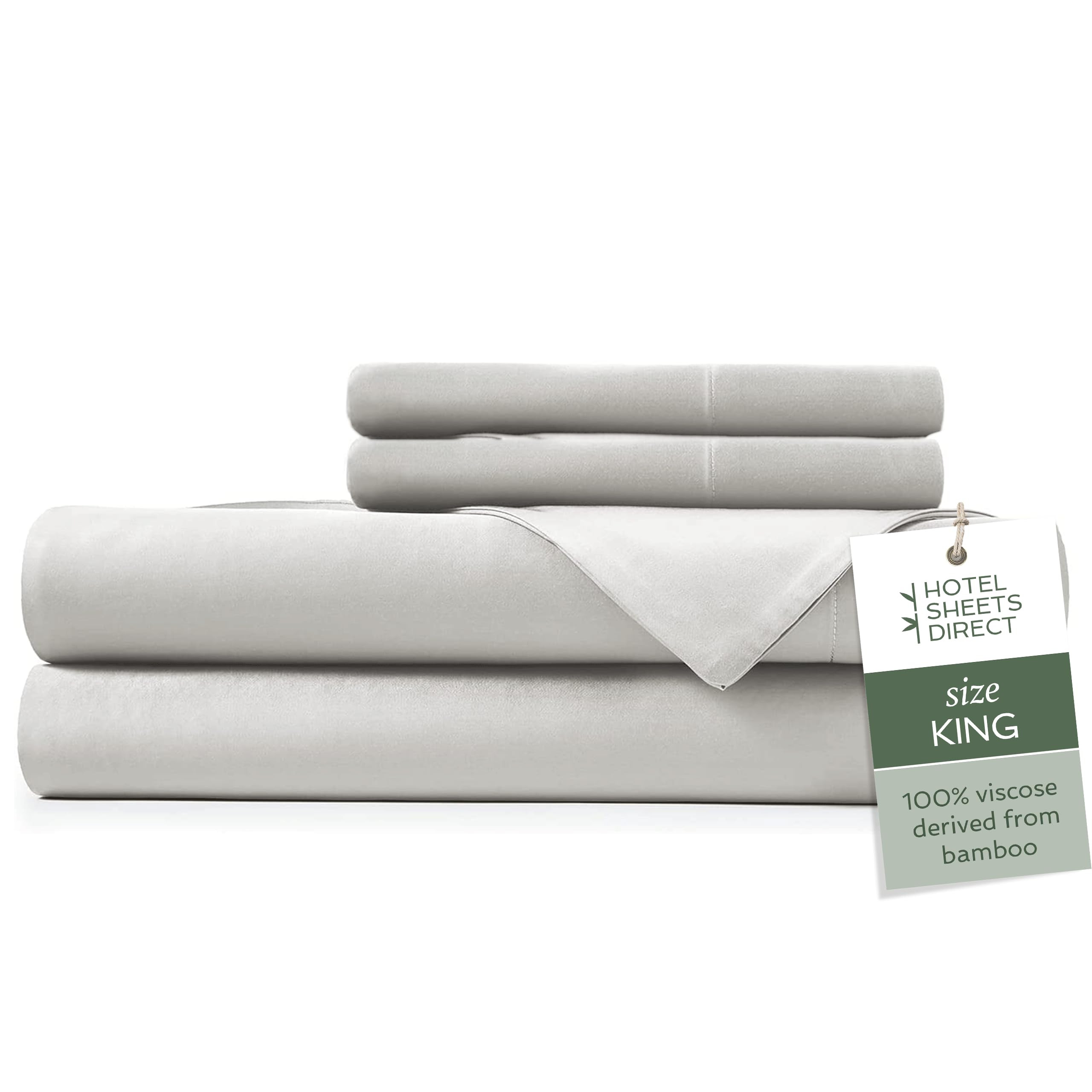 Hotel Sheets Direct 4 Piece Bed Sheet Set King Size, 100% Viscose Derived from Bamboo Sheets Set ... | Amazon (US)