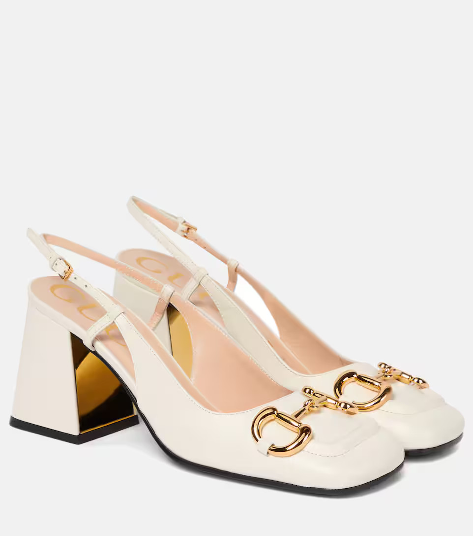 Horsebit leather slingback pumps | Mytheresa (US/CA)