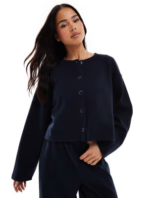 Miss Selfridge soft rib cardigan in navy | ASOS (Global)