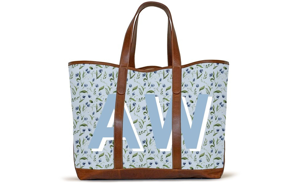 St. Charles Zippered Yacht Tote - Monogram Stripe | Barrington Gifts