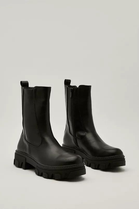 Pu Covered Gusset Chelsea Boots | Nasty Gal (US)