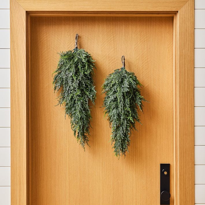 Faux Cedar Teardrop Swag - Set of 2 | West Elm (US)