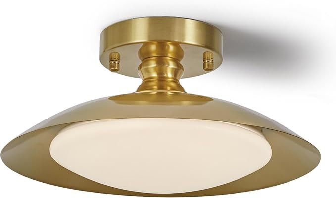 Dimmable Brass Ceiling Light Flush Mount Modern LED Lighting Fixture, 5CCT 3000 K- 6000 K Ceiling... | Amazon (US)