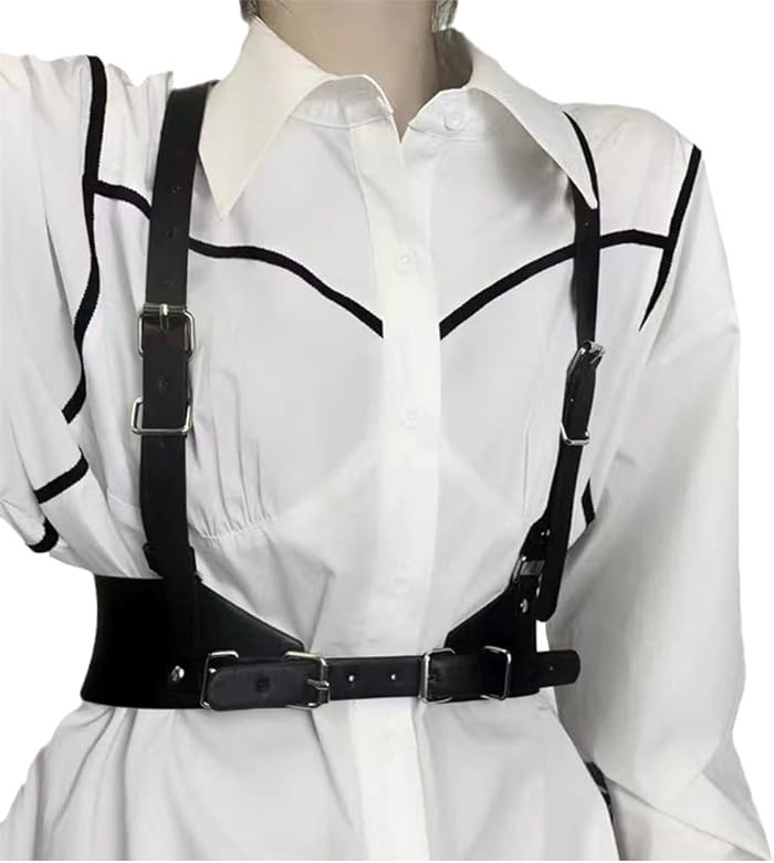 HLJA Body Chain Harness Belt Fashion Waist Punk Leather Goth Rave Adjustable Corset Accessories f... | Amazon (US)