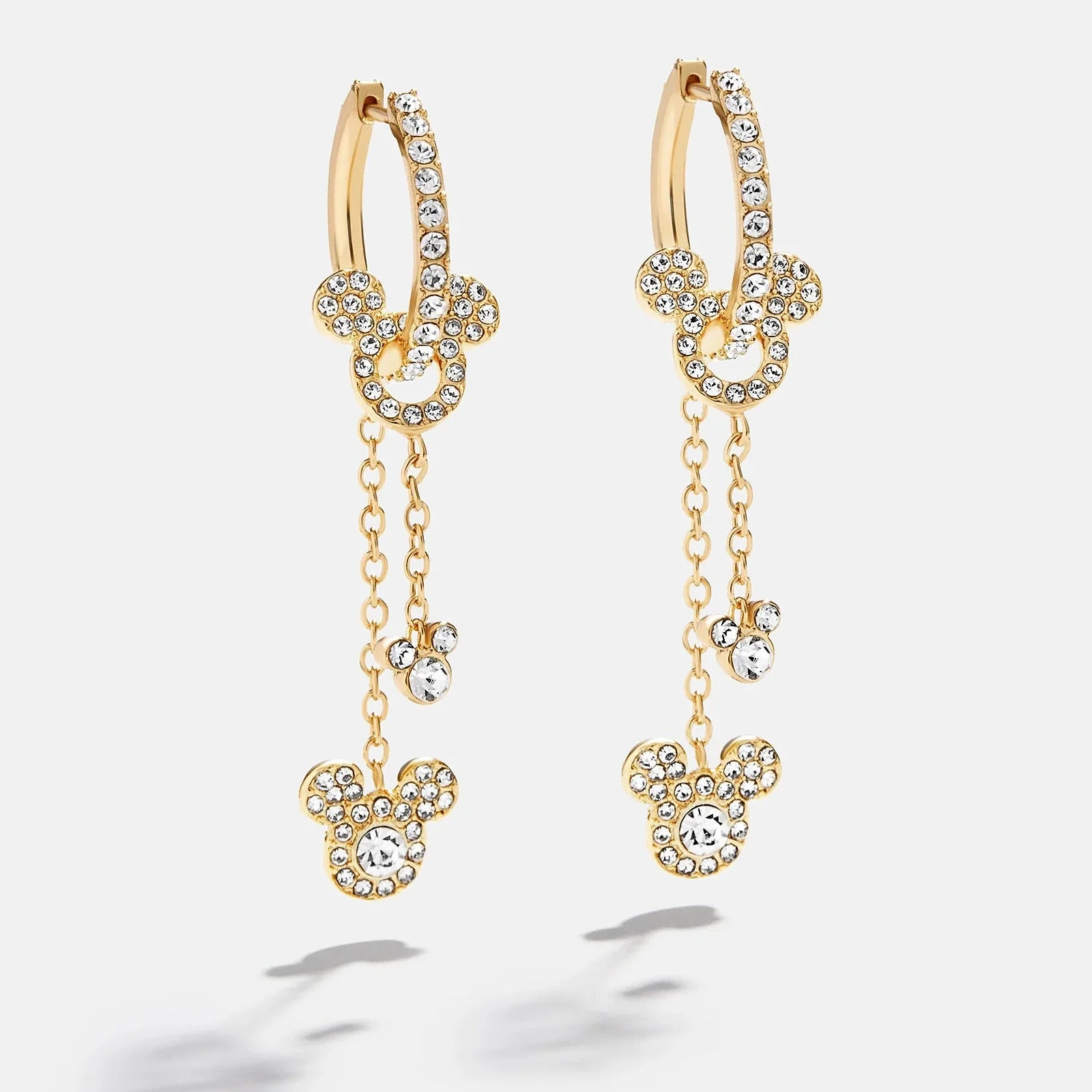Disney Mickey Mouse Drop Earrings - Gold/Pavé | BaubleBar