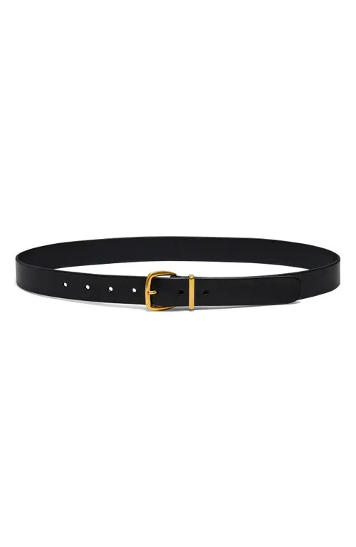 Madewell The Essential Leather Belt in True Black at Nordstrom, Size Medium | Nordstrom