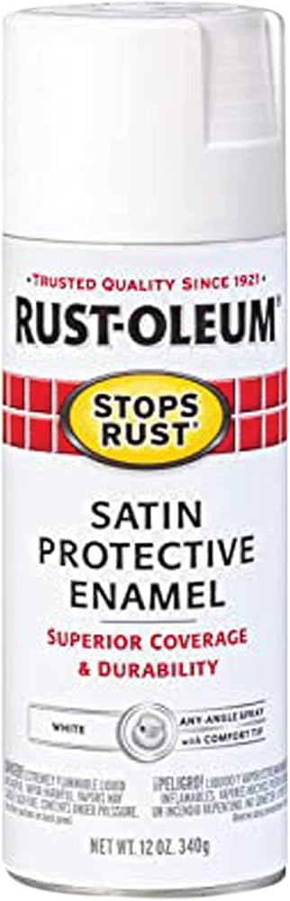 Rust-Oleum 7791830 Stops Rust Spray Paint, 12 oz, Satin White | Amazon (US)