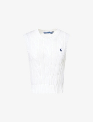 Cable-Knit Sleeveless Cotton Vest | Selfridges