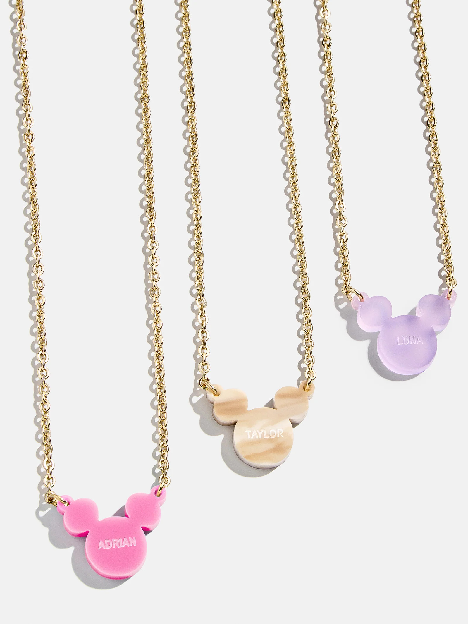 Disney Mickey Mouse Custom Acrylic Necklace - Blonde Marble | BaubleBar (US)