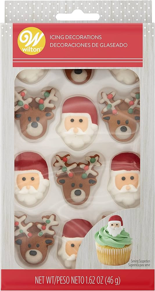 Wilton Reindeer, Santa Royal Icing Decorations, 12 Count | Amazon (US)