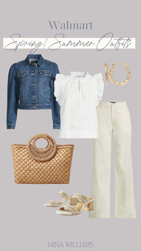 Walmart Spring /Summer Outfit! Summer bag - summer jeans - neutral outfits - summer sandals 

#LTKStyleTip #LTKItBag #LTKFindsUnder50