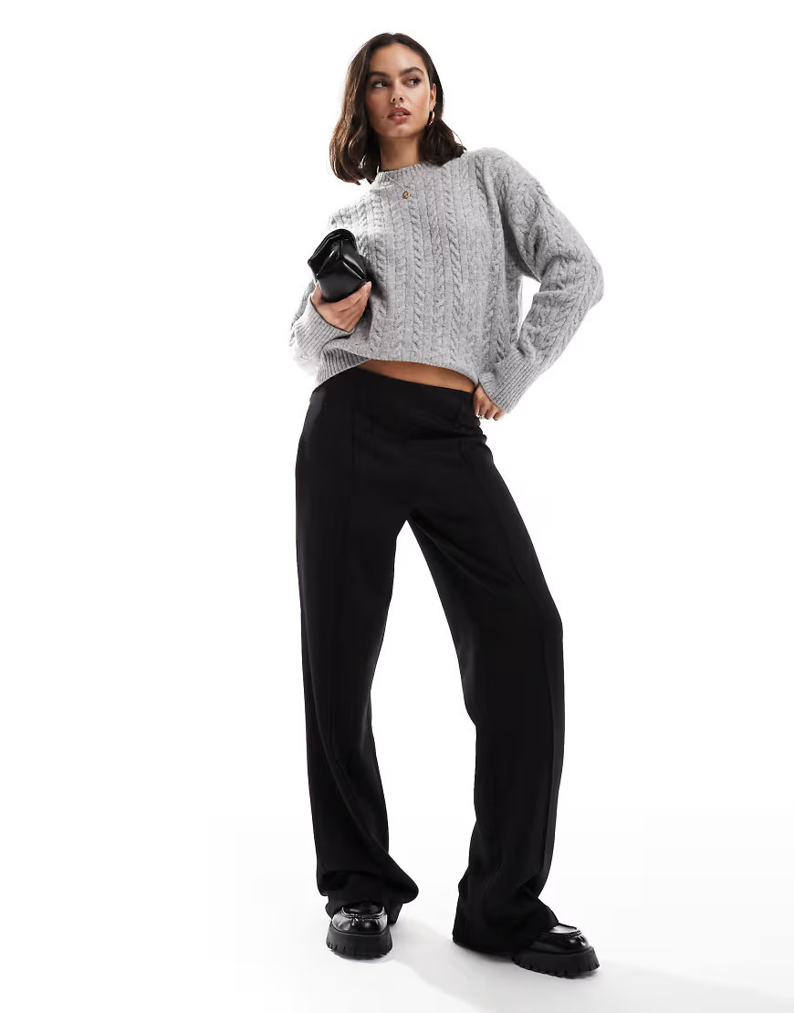 ASOS DESIGN clean tailored trouser in black scuba - BLACK | ASOS (Global)