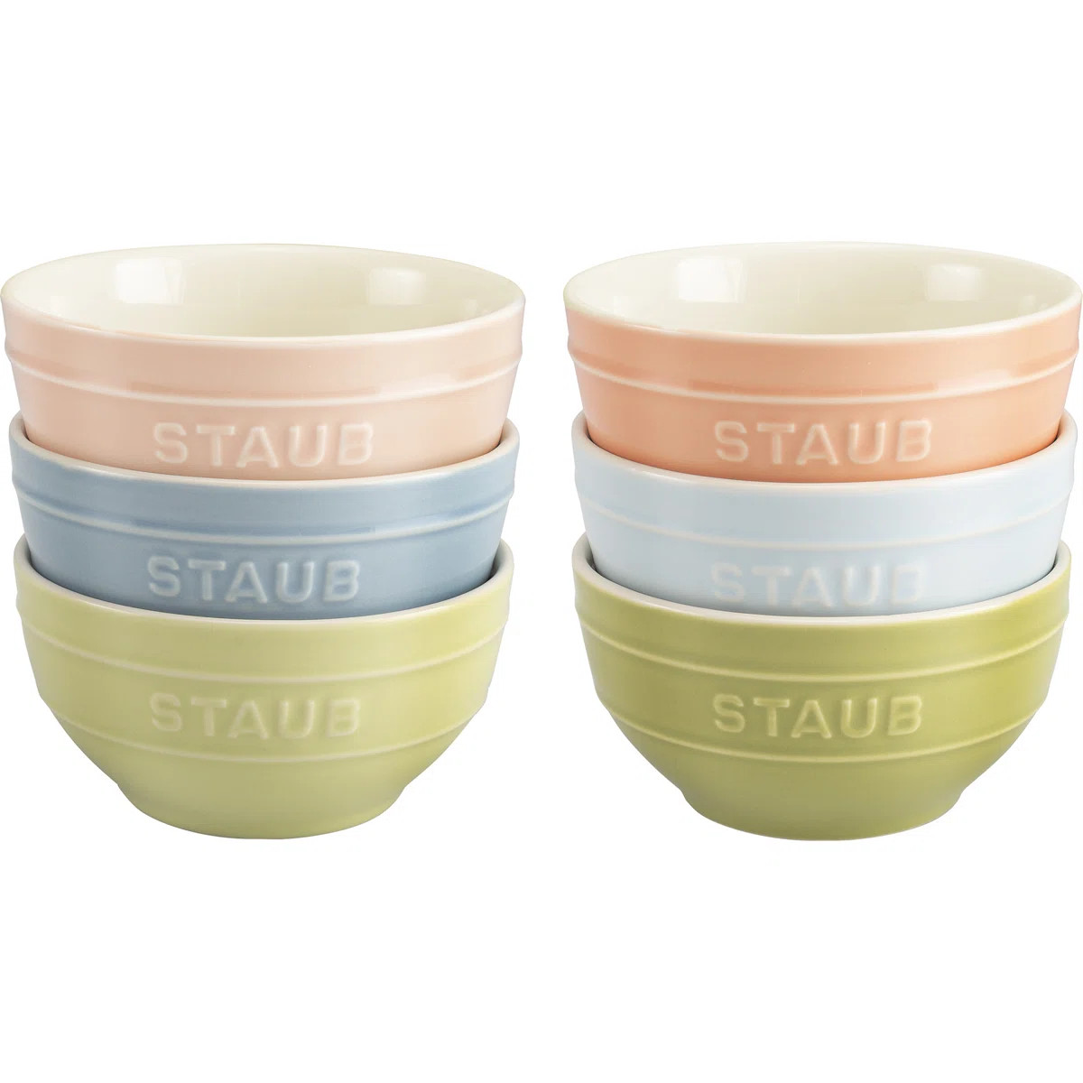 Ceramique 6 Piece Ceramic Bowl Set In Macaron Colours, Mixed Colours | Wayfair North America