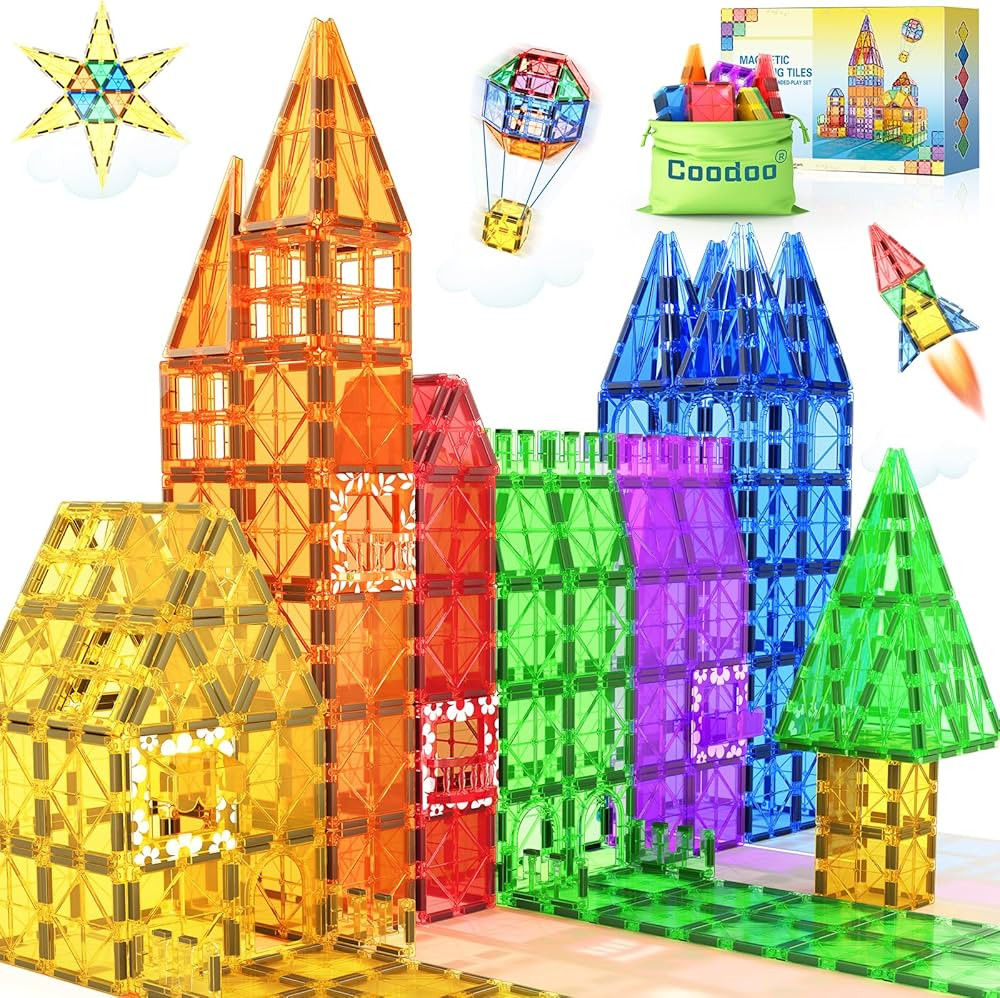 60 PCS Magnetic Building Tiles Kids Toys STEM Magnetic Blocks Sensory Toys Kids Games Magnet Buil... | Amazon (US)
