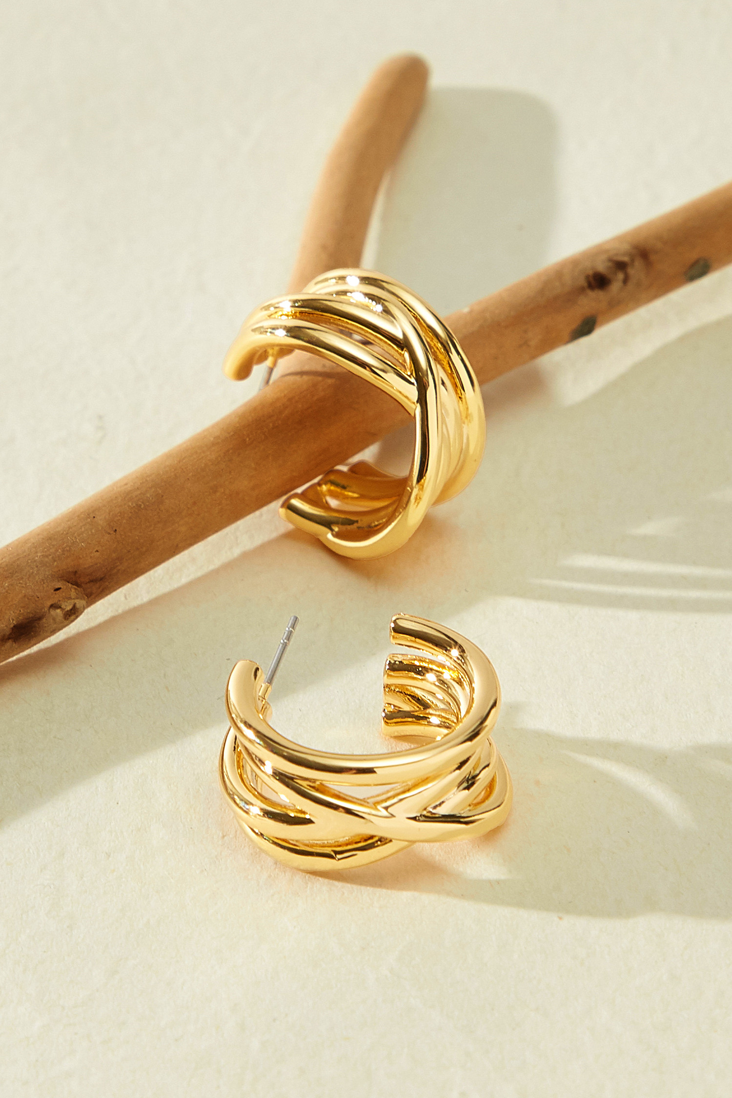 Luxe Hoop Gold-Tone Earrings | Cupshe US