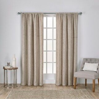 ATI Home Crosshatch Chenille Rod Pocket Top Curtain Panel Pair (96 Inches - 52x96 - Taupe) | Bed Bath & Beyond