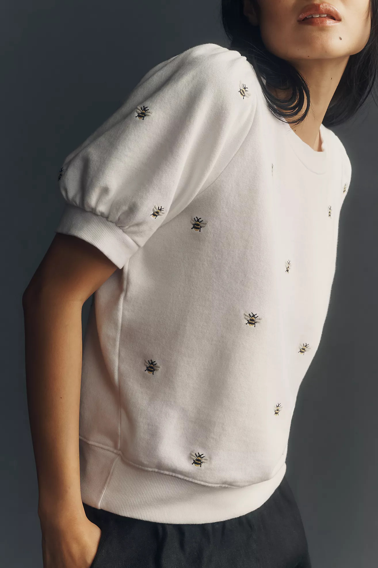 Maeve Puff-Sleeve Sweatshirt Tee | Anthropologie (US)