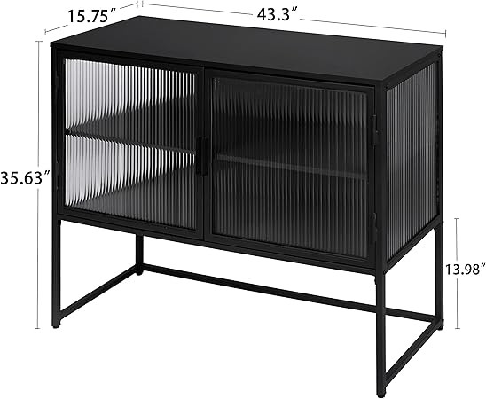 NOSGA Retro Style Fluted Glass Sideboard Storage Cabinet Simple Modern Console Table Detachable W... | Amazon (US)