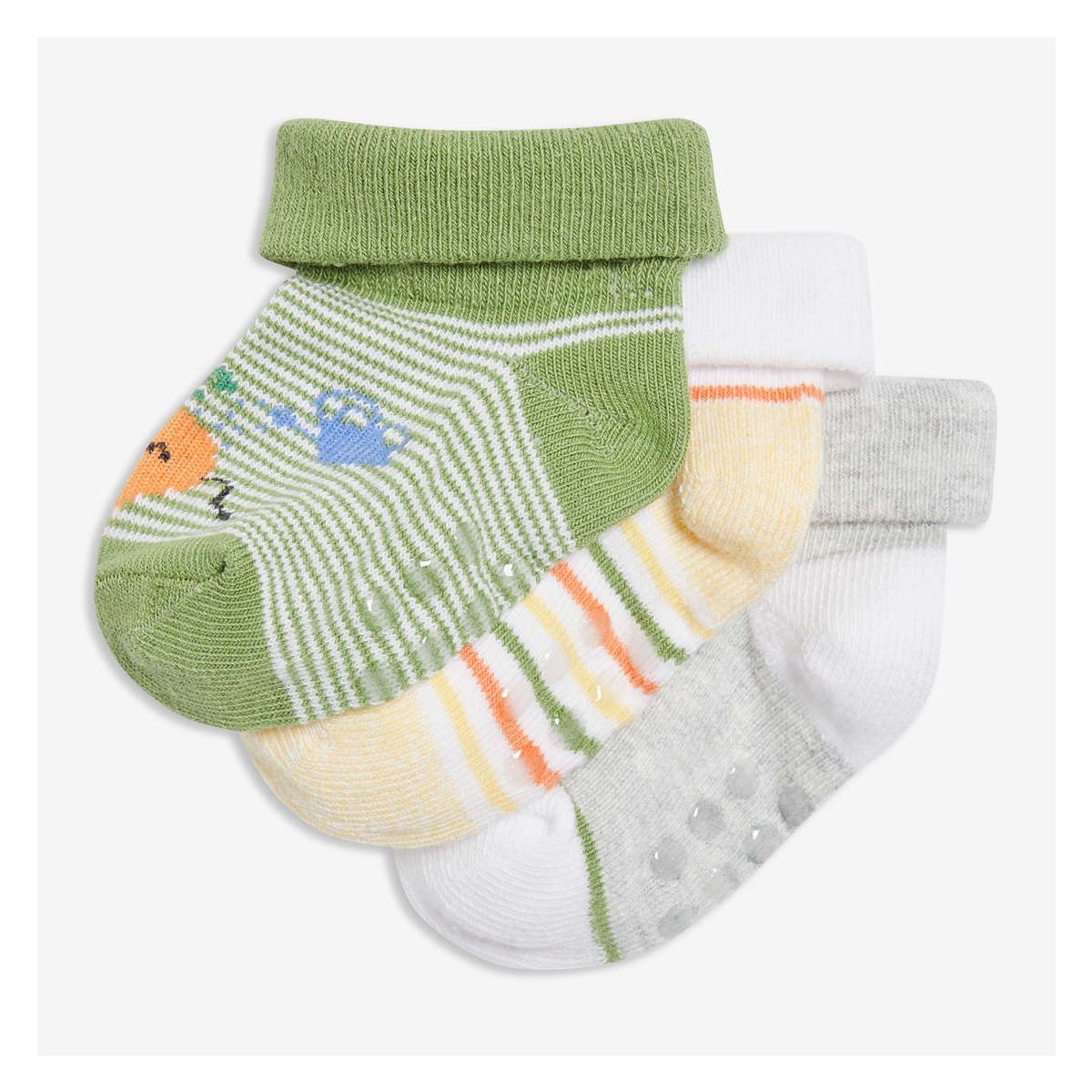 Newborn 3 Pack Cuffed Socks | Joe Fresh