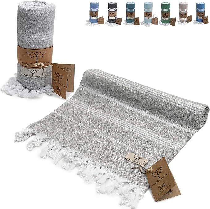 Smyrna Classical Series Original Turkish Beach Towel | 100% Cotton, Prewashed, 37 x 71 Inches | P... | Amazon (US)