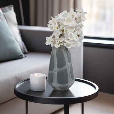 Decorative Modern Glass Vase - Sleek Sculptural Design for Living Room, Bedroom, or Office Decor - Single Piece Glass Construction - 9", Gray | Target