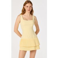 ASTR the Label | Jadah Layered Pleated Mini Dress in Yellow | Size S | ASTR The Label (US)