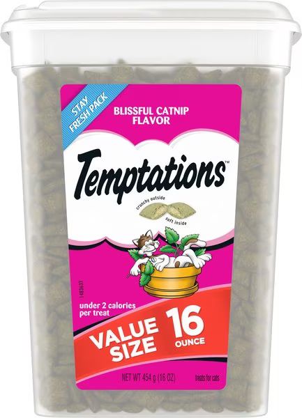 Temptations Classic Blissful Catnip Flavor Soft & Crunchy Cat Treats | Chewy.com