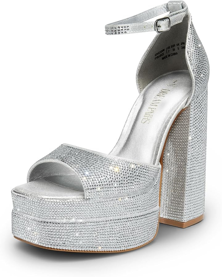 DREAM PAIRS High Heels Chunky Block Platform Heels for Women Ankle Strap Sexy Open Square Toe Hee... | Amazon (US)