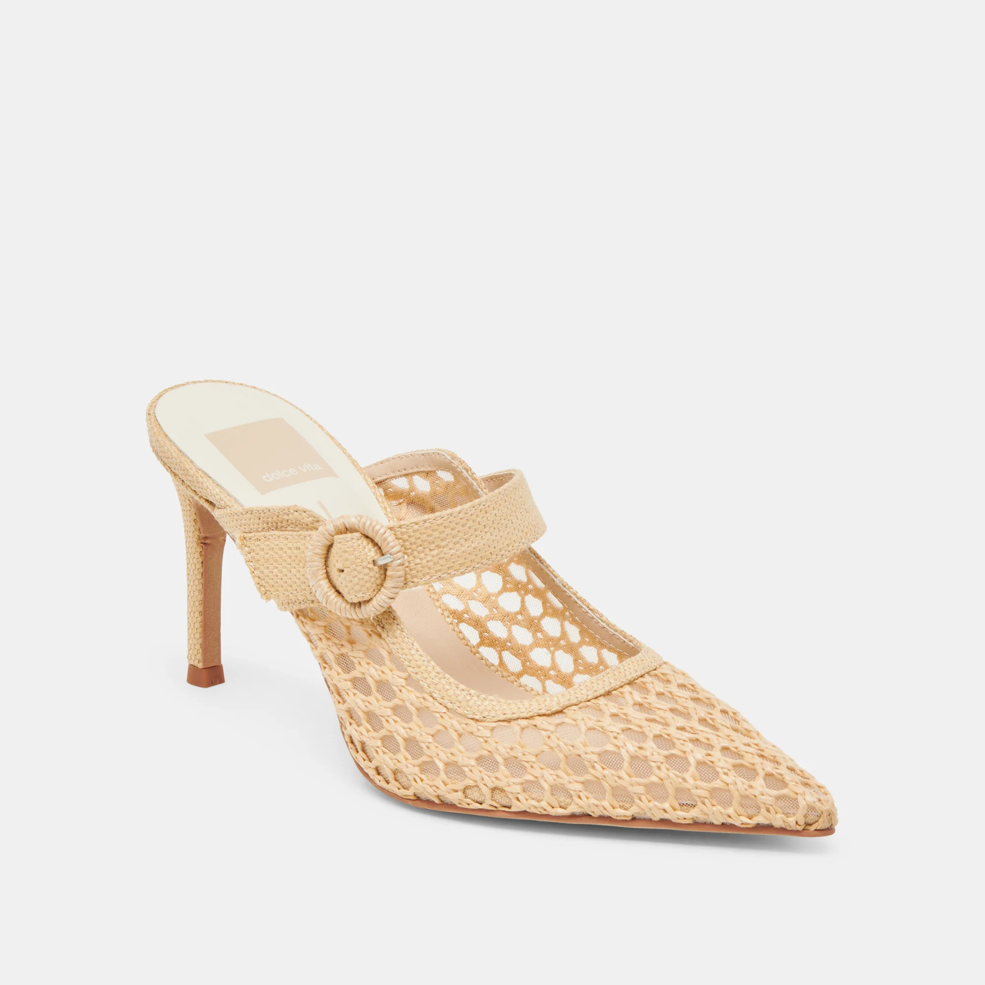 KEEKEE HEELS LT NATURAL WOVEN RAFFIA | DolceVita.com