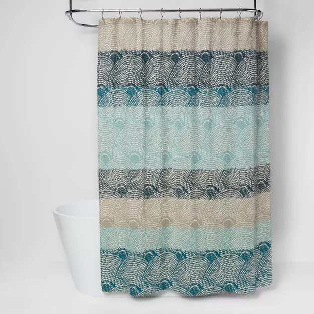 Dot Scallop Shower Curtain Cool - Threshold™ | Target