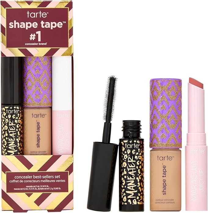 tarte shape tape best-sellers set – Shape Tape Concealer, Hydrating Lip Gloss Balm & Mascara fo... | Amazon (US)
