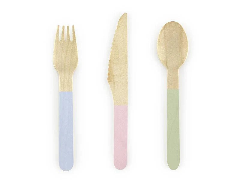 Pastel Wooden Cutlery Set JN23 S9052 S9053 | Pretty Day