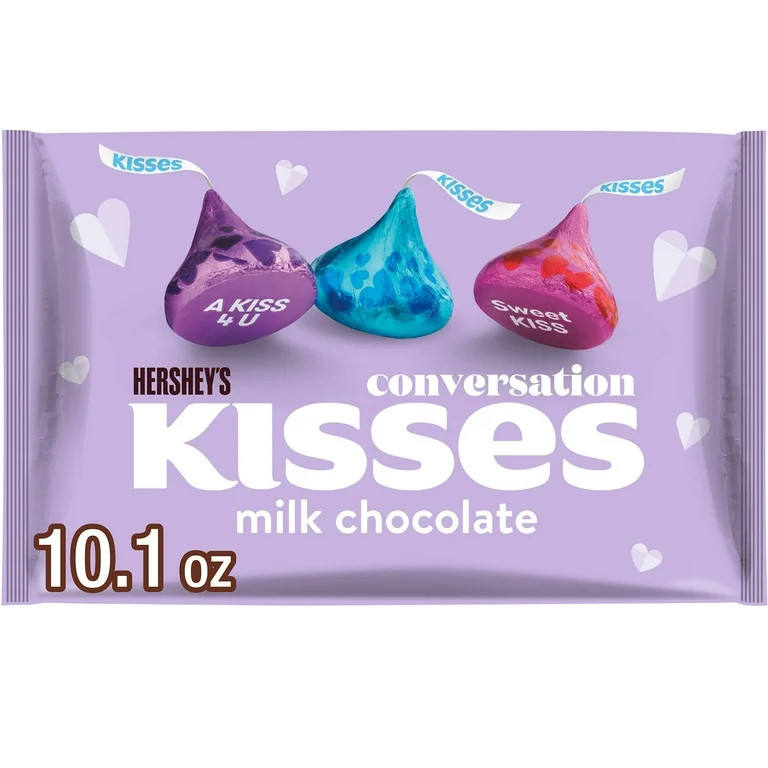 Hershey's Kisses Milk Chocolate Valentine's Candy, Bag 10.1 oz | Walmart (US)