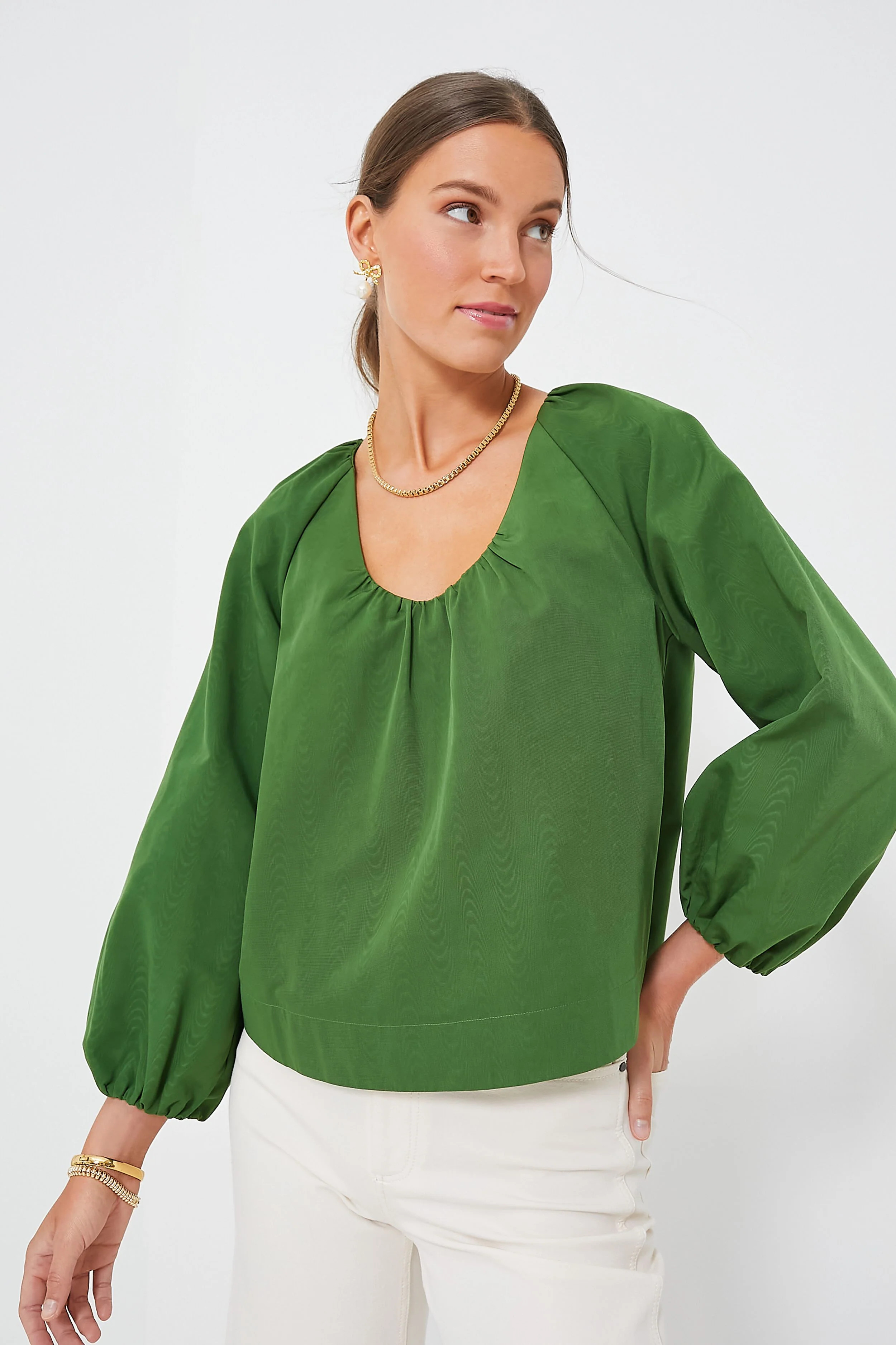 Fern Green Kit Blouse | Tuckernuck (US)