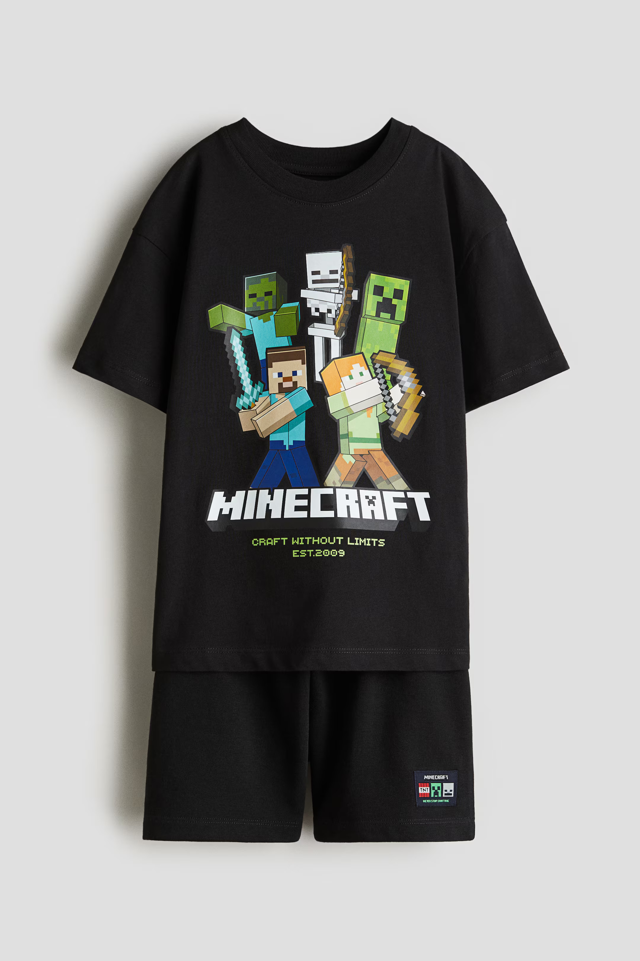 2-piece Printed Set - Black/Minecraft - Kids | H&M US | H&M (US + CA)