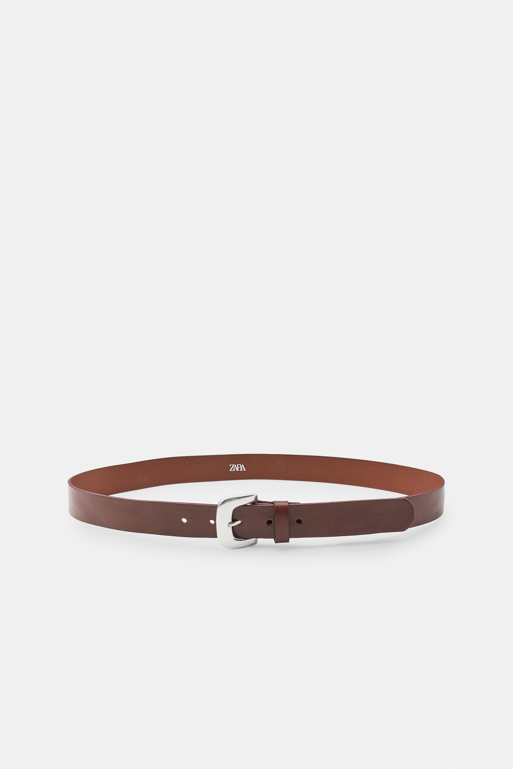 100% LEATHER BELT WITH METAL BUCKLE | Zara US