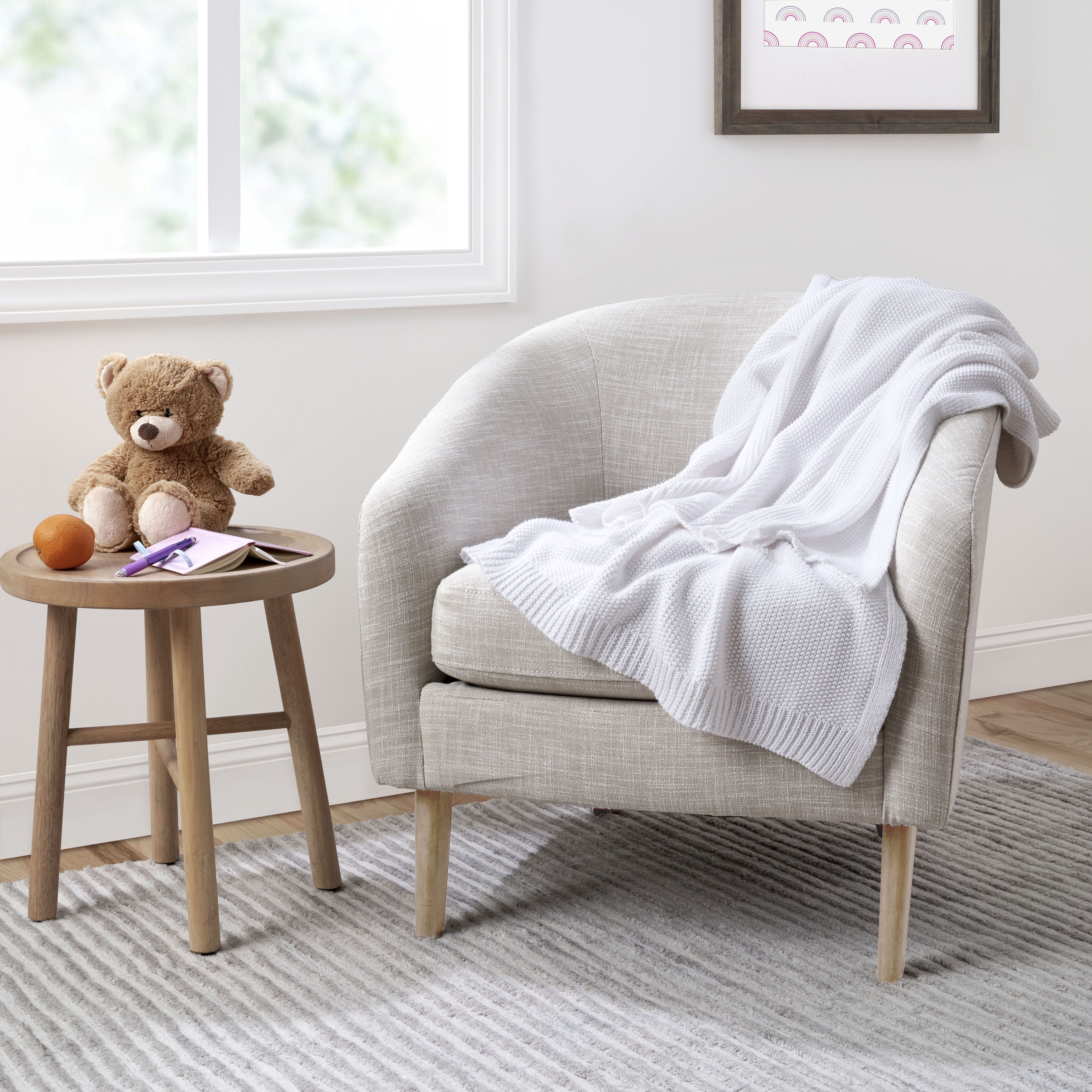 Gap Home Kids Solid Organic Cotton Knit Throw, Off-White, 50 x60 | Walmart (US)