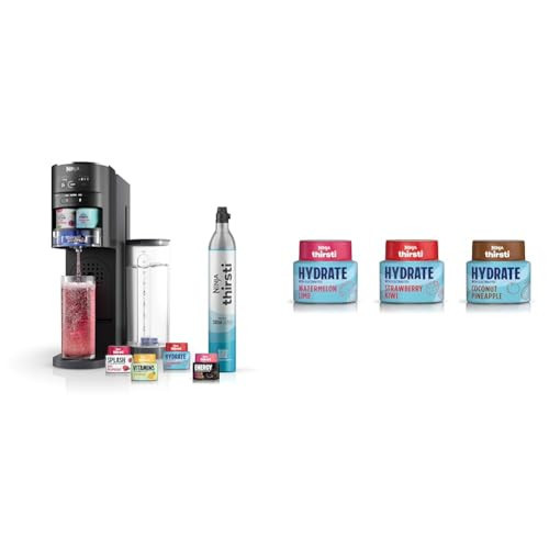 Ninja Thirsti Drink System, Soda Maker, Create Unique Sparkling & Still Drinks, Personalize Size & Thirsti Flavored Water Drops, Hydrate with Electrolytes, Variety Pack, 3 Pack | Amazon (US)