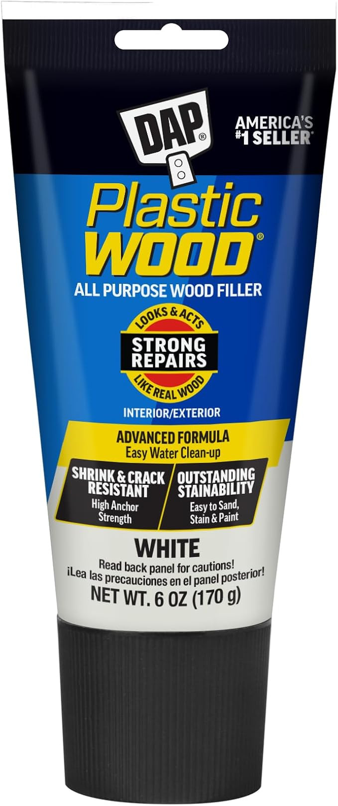 DAP Plastic Wood All Purpose Latex Wood Filler, White, 6 Oz - Packaging may vary       Send to Lo... | Amazon (US)