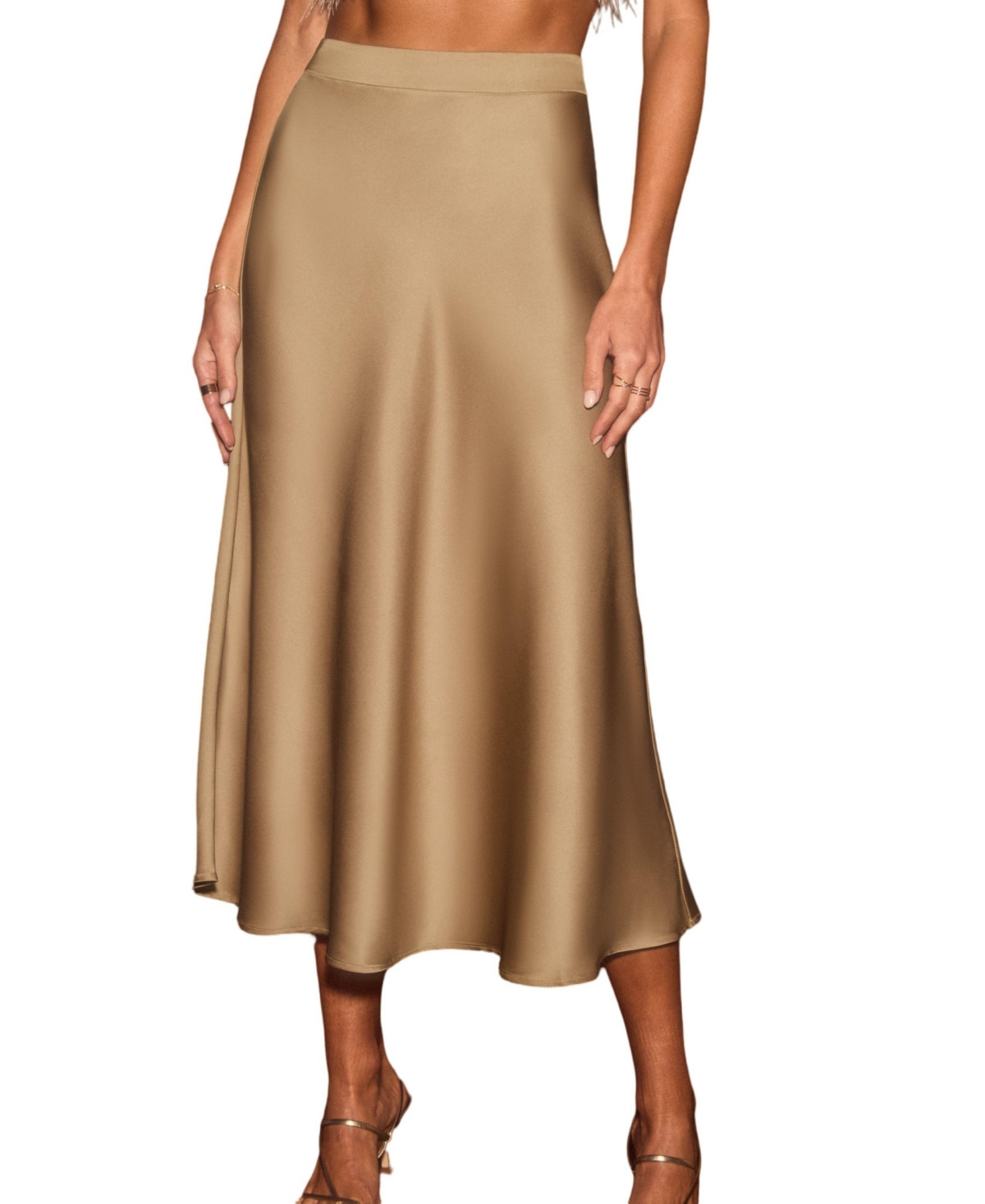 Cupshe Women's Satin Midi Skirt - Beige/khaki | Macy's