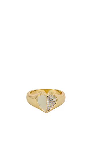 Unfold Heart Signet Ring in Gold | Revolve Clothing (Global)