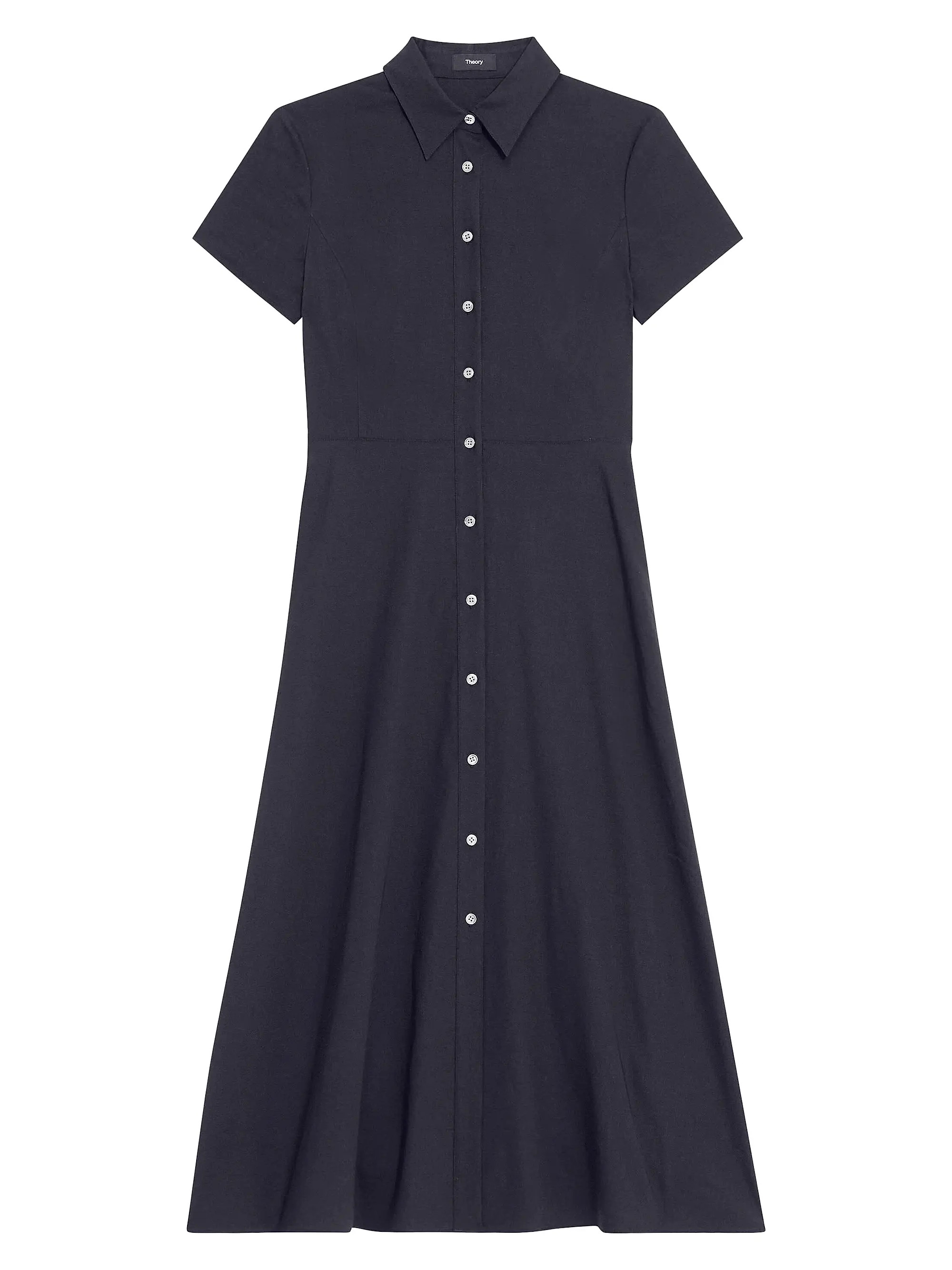 TheoryLinen-Blend Midi-Shirtdress | Saks Fifth Avenue