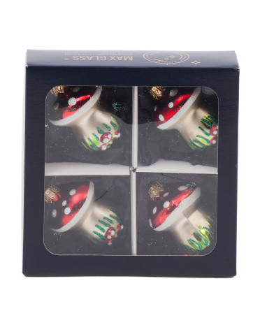 Made In Poland 4pc Mushroom Glass Ornaments | TJ Maxx