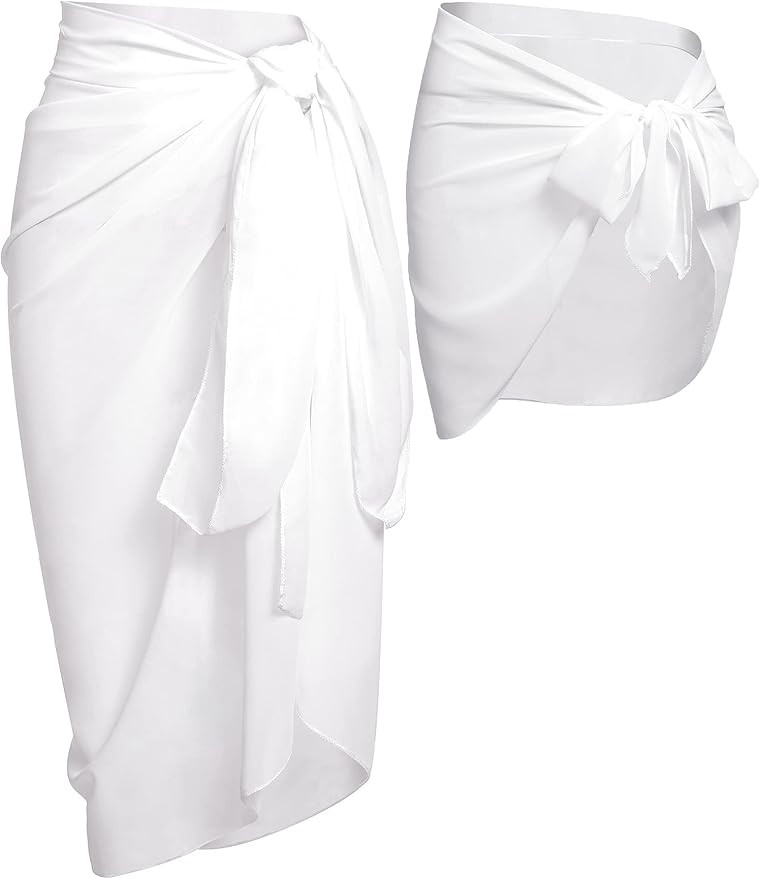 LOLLO VITA 2 Pieces Women Beach Sarong Sheer Wrap Skirt Chiffon Swimsuit Cover Up for Swimwear | Amazon (US)