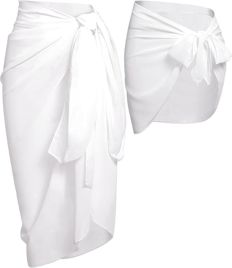 LOLLO VITA 2 Pieces Women Beach Sarong Sheer Wrap Skirt Chiffon Swimsuit Cover Up for Swimwear | Amazon (US)