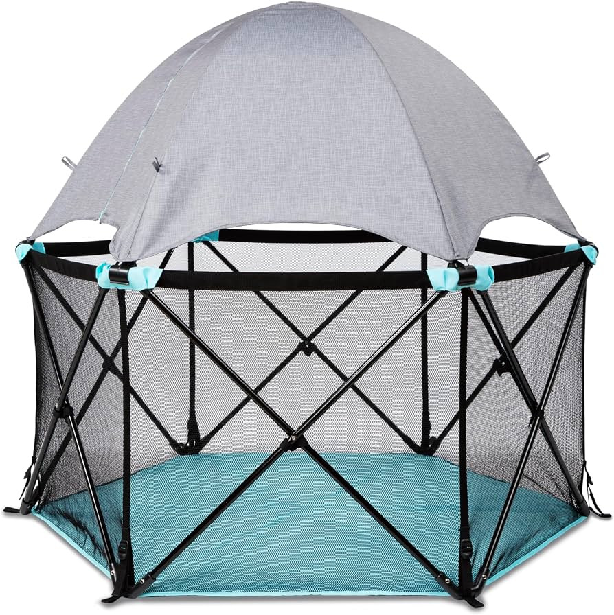 Summer Infant Pop \u2018N Play Deluxe Ultimate Playard, Aqua Splash - Full Coverage Indoor/Outdoo... | Amazon (US)