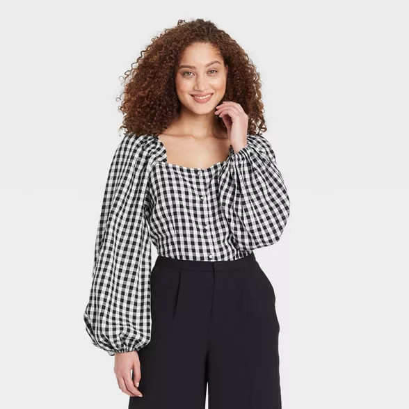 Women's Balloon Long Sleeve Bardot Top - Who What Wear™ | Target