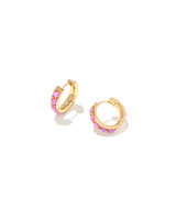 Barbie™ x Kendra Scott Gold Huggie Earrings in Pink Opal | Kendra Scott