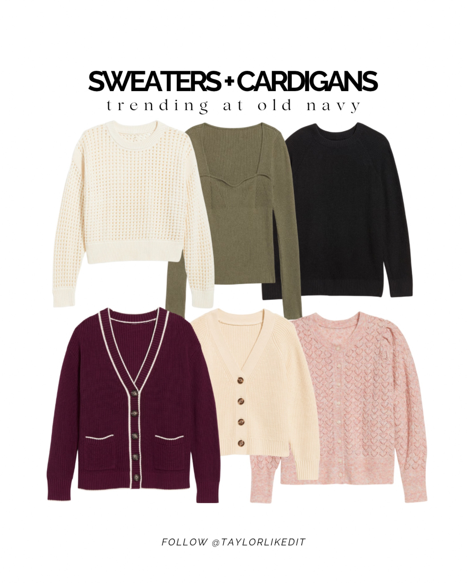 Adding all the cozy vibes this season with these Old Navy sweaters and cardigans. These pieces are perfect for layering or wearing solo as the temps drop. Which one would you grab first?

#oldnavy #womensfashion #sweaters #cardigans

#LTKSaleAlert #LTKStyleTip #LTKSeasonal