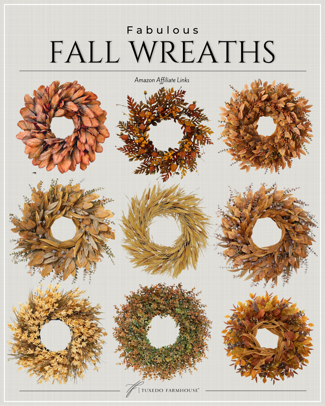 The prettiest fall wreaths for welcoming the season! 🍂 I love the mix of warm rust, golden brown, soft amber and muted green—so many beautiful options for your front door, porch or anywhere you want a little touch of autumn. All Amazon finds!

#LTKHome #LTKSeasonal #LTKStyleTip #AmazonHome #FallWreath #FallDecor #AmazonFinds #AutumnDecor 

 #LTKSeasonal #LTKHome #LTKSaleAlert